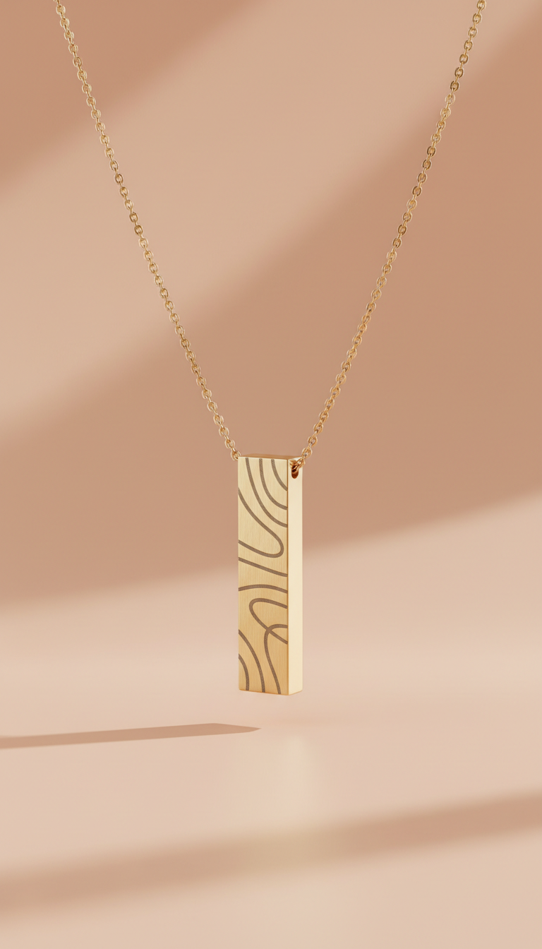 Engraved Locket Necklace in Sterling Silver